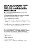 NUR2755 MULTIDIMENSIONAL CARE IV EXAM 1 REVIEW FINAL PAPER 2026 COMPLETE QUESTIONS AND VERIFIED ANSWERS GRADE A