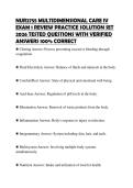 NUR2755 MULTIDIMENSIONAL CARE IV EXAM 1 REVIEW PRACTICE SOLUTION SET 2026 TESTED QUESTIONS WITH VERIFIED ANSWERS 100&percnt; CORRECT