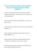 Physics 250 Exam 2 Newest 2026 Questions  and Correct Detailed Answers Already  Graded A&plus; 