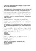 NUR 150 FINAL EXAM QUESTIONS WITH VERIFIED ACCURATE ANSWERS