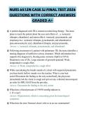NURS 6512N CASE SJ FINAL TEST 2026 QUESTIONS WITH CORRECT ANSWERS GRADED A&plus;