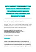 GALEN PHARM 210 EXAM 2 2026&sol;2027 &vert; 100&percnt; Correct Answers with Complete Solutions &vert; Pharmacological Principles &vert; Medication Administration &vert; Drug Classifications &vert; Pass Guaranteed - A&plus; Graded