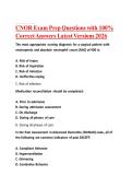 CNOR Exam Prep Questions with 100&percnt; Correct Answers Latest Versions 2026 