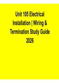 Unit 105 Electrical Installation Wiring & Termination Study Guide 2026 Update