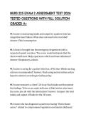 NURS 225 EXAM 2 ASSESSMENT TEST 2026 TESTED QUESTIONS WITH FULL SOLUTION GRADED A&plus;