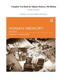 Complete Test Bank for Human Memory&comma; 5th Edition&period; By Gabriel A&period; Radvansky&period; &lpar;All Chapters Covered&comma; Latest Edition&comma; Verified Answers&rpar;