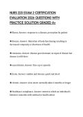 NURS 225 EXAM 2 CERTIFICATION EVALUATION 2026 QUESTIONS WITH PRACTICE SOLUTION GRADED A&plus;