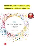 TEST BANK For Global Business Today&comma; 12th Edition By Charles Hill