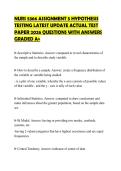 NURS 5366 ASSIGNMENT 5 HYPOTHESIS TESTING LATEST UPDATE ACTUAL TEST PAPER 2026 QUESTIONS WITH ANSWERS GRADED A&plus;