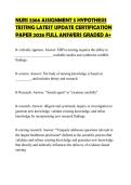 NURS 5366 ASSIGNMENT 5 HYPOTHESIS TESTING LATEST UPDATE CERTIFICATION PAPER 2026 FULL ANSWERS GRADED A&plus;