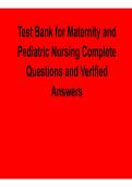 Test Bank for Maternity and Pediatric Nursing Complete Questions & Verified Answers 2026 Update