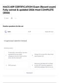 MACS 609 CERTIFICATION    Exam &lpar;Recent exam&rpar; Fully solved & updated 2026   Most COMPLETE &lpar;2026&rpar; 