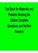 Test Bank for Maternity and Pediatric Nursing 9th Edition Complete Questions & Verified Answers 2026 Update