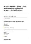 HESI RN&lowbar; Med-Surg Update &ndash; Test Bank Questions and Detailed Answers &ndash; Verified Solutions&period;pdf