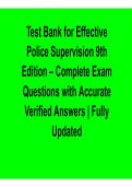 Test Bank for Effective Police Supervision 9th Edition Complete Exam Questions with Verified Answers 2026 Update