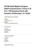 ATI RN Adult Medical Surgical NGN Proctored Exam &lowbar; Forms A&comma; B & C &lowbar; 100 Questions Each with Answers & Rationales &lowbar; A&plus; Guide&period;pdf