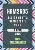 HRM2605 Assignment 2 Semester 1 2026 Memo &vert; Due Date 9 April 2026