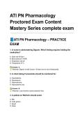 ATI PN Pharmacology Proctored Exam Content Mastery Series complete exam&period;pdf