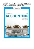 Solution Manual For Accounting 28th Edition by Carl S&period; Warren&comma; Christine Jonick&vert; Verified Chapter's 1 - 26 &vert; Complete