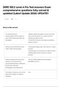 SERE 100&period;2 Level A Pre Test Answers Exam comprehensive questions fully solved & updated &lpar;Latest Update 2026&rpar; UPDATE&excl;&excl;