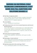 NURSING 265 MATERNAL CHILD RASMUSSEN CERTIFICATION SCRIPT 2026 QUESTIONS WITH SOLUTIONS GRADED A&plus;
