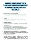 NURSING 265 MATERNAL CHILD RASMUSSEN PRACTICE EXAMINATION 2026 QUESTIONS WITH ANSWERS GRADED A&plus;