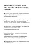 NURSING 2410 TEST 3 UPDATED ACTUAL PAPER 2026 QUESTIONS WITH SOLUTIONS GRADED A&plus;