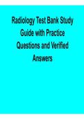 Radiology Test Bank Study Guide with Practice Questions and Verified Answers 2026 Update
