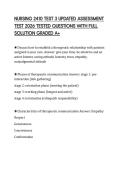 NURSING 2410 TEST 3 UPDATED ASSESSMENT TEST 2026 TESTED QUESTIONS WITH FULL SOLUTION GRADED A&plus;