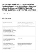 IS-2200&colon; Basic Emergency Operations Center Functions Exam &vert;&vert; 2026 &lpar;Actual Exam&rpar; Questions with verified Answers &vert; FREQUENTLY MOST TESTED QUESTIONS AND VERIFIED SOLUTIONS