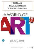 Test Bank for A World of Art 9th Edition Author&colon;Henry Sayre&comma; ISBN&colon; 9780136828358&comma; All 27 Chapters Covered&comma; Verified Questions And Answers Latest Edition