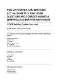 EVOLVE ELSEVIER HESI MED SURG ACTUAL EXAM WITH 150 REAL EXAM QUESTIONS AND CORRECT ANSWERS WITH WELL-ELABORATED RATIONALES&period;pdf