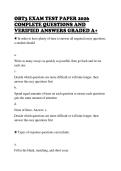 OBT3 EXAM TEST PAPER 2026  COMPLETE QUESTIONS AND  VERIFIED ANSWERS GRADED A&plus;