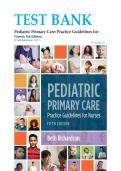 Test Bank For Pediatric Primary Care&colon; Practice Guidelines for Nurses&comma; 5th Edition by Beth Richardson &lpar;Author&rpar;&vert; Complete Test Bank with Answers&comma; All Chapters &vert; ISBN&colon;978-1284248302
