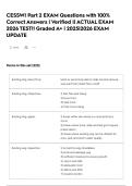 CESSWI Part 2 EXAM Questions with 100&percnt; Correct Answers &vert; Verified &vert;&vert; ACTUAL EXAM 2026 TEST&excl;&excl; Graded A&plus; &vert; 2025&vert;2026 EXAM UPDATE 