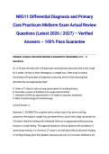 NR511 Differential Diagnosis and Primary Care Practicum Midterm Exam Actual Review Questions &lpar;Latest 2026 &sol; 2027&rpar; &ndash; Verified Answers &ndash; 100&percnt; Pass Guarantee