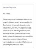 Life Insurance Study CEU Exam ACTUAL EXAM LATEST UPDATE THIS YEAR QUESTIONS AN DETAILED ANSWERS&lowbar;compressed