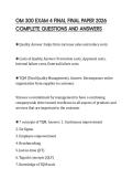 OM 300 EXAM 4 FINAL FINAL PAPER 2026 COMPLETE QUESTIONS AND ANSWERS