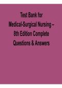 Test Bank for Medical-Surgical Nursing 8th Edition Complete Questions & Answers 2026 Update