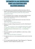 OPTOMETRY CA LAW CERTIFICATION SCRIPT 2026 QUESTIONS WITH SOLUTIONS GRADED A&plus;
