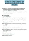 OPTOMETRY CA LAW FINAL TEST 2026 QUESTIONS WITH CORRECT ANSWERS GRADED A&plus;