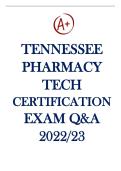 Tennessee Pharmacy Tech Certification Exam Questions and Answers 2026&sol;27- 100&percnt; Verified & A&plus; graded