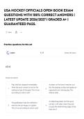 USA HOCKEY OFFICIALS OPEN BOOK EXAM QUESTIONS WITH 100&percnt; CORRECT ANSWERS &vert; LATEST UPDATE 2026&sol;2027 &vert; GRADED A&plus; &vert; GUARANTEED PASS&period;