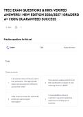 TTEC EXAM  QUESTIONS & 100&percnt; VERIFED ANSWERS &vert; NEW EDITION 2026&sol;2027 &vert; GRADERD A&plus; &vert; 100&percnt; GUARANTEED SUCCESS