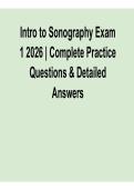 Intro to Sonography Exam 1 2026 &ndash; Complete Practice Questions & Detailed Answers