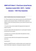 NRNP 6675 Week 11 Final Exam Actual Review Questions &lpar;Latest 2026 &sol; 2027&rpar; &ndash; Verified Answers &ndash; 100&percnt; Pass Guarantee