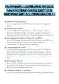PA APPRAISAL LICENSE AUTO PHYSICAL DAMAGE CERTIFICATION SCRIPT 2026 QUESTIONS WITH SOLUTIONS GRADED A&plus;