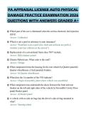 PA APPRAISAL LICENSE AUTO PHYSICAL DAMAGE PRACTICE EXAMINATION 2026 QUESTIONS WITH ANSWERS GRADED A&plus;