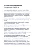 NURS 623 Exam 1 skin and hematologic disorders questions and answers