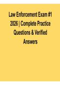 Law Enforcement Exam 1 &ndash; 2026 Complete Practice Questions & Verified Answers